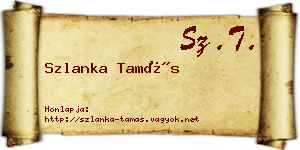 Szlanka Tamás névjegykártya