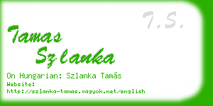 tamas szlanka business card
